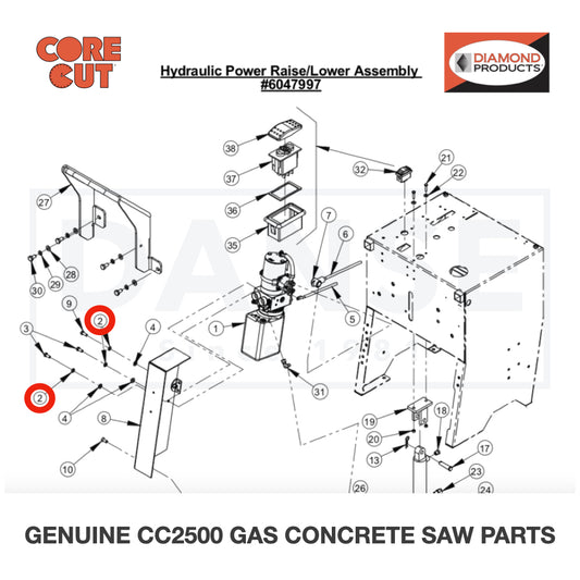 Bracket, Lift Pump 6011565 for CC2500 Saw by Core Cut Diamond Products