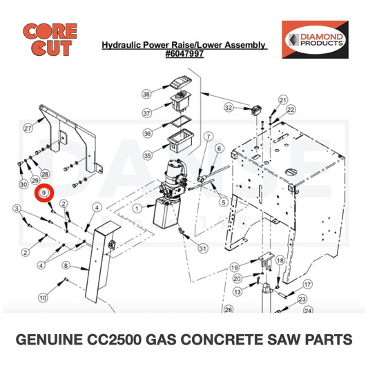 Battery Cable Assy., Red 6047990 for CC2500 Saw by Core Cut Diamond Products