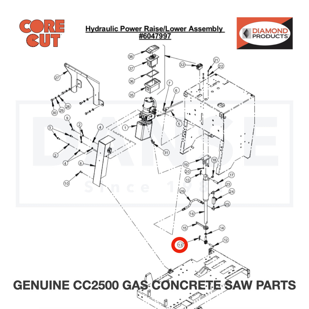 Cap Screw, Flat Hd., M8-1.25 x 20mm 2900611 for CC2500 Saw by Core Cut Diamond Products