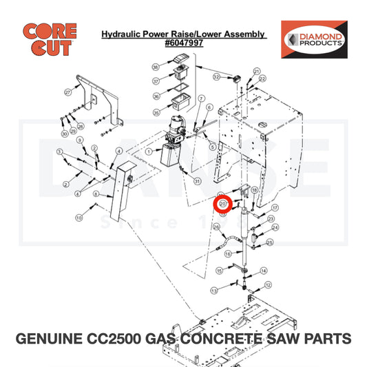 Clevis Pin, 1/2 x 1-3/4&quot;, Zinc Plated 2900393 for CC2500 Saw by Core Cut Diamond Products