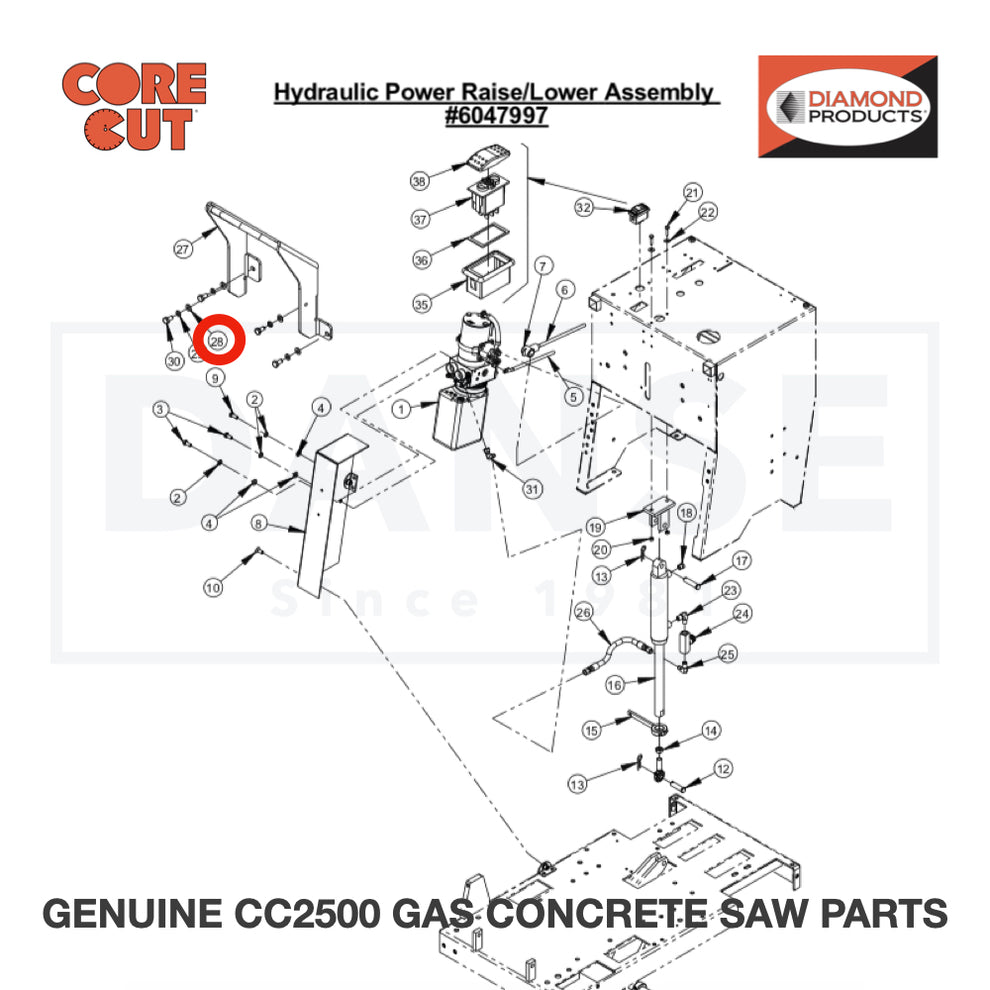 Elbow, 1/4" M. Pipe to 1/4" M. JIC 3200057 for CC2500 Saw by Core Cut Diamond Products