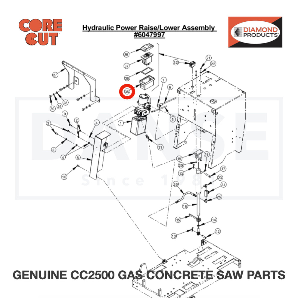 Rocker Mount Panel 2800260 for CC2500 Saw by Core Cut Diamond Products