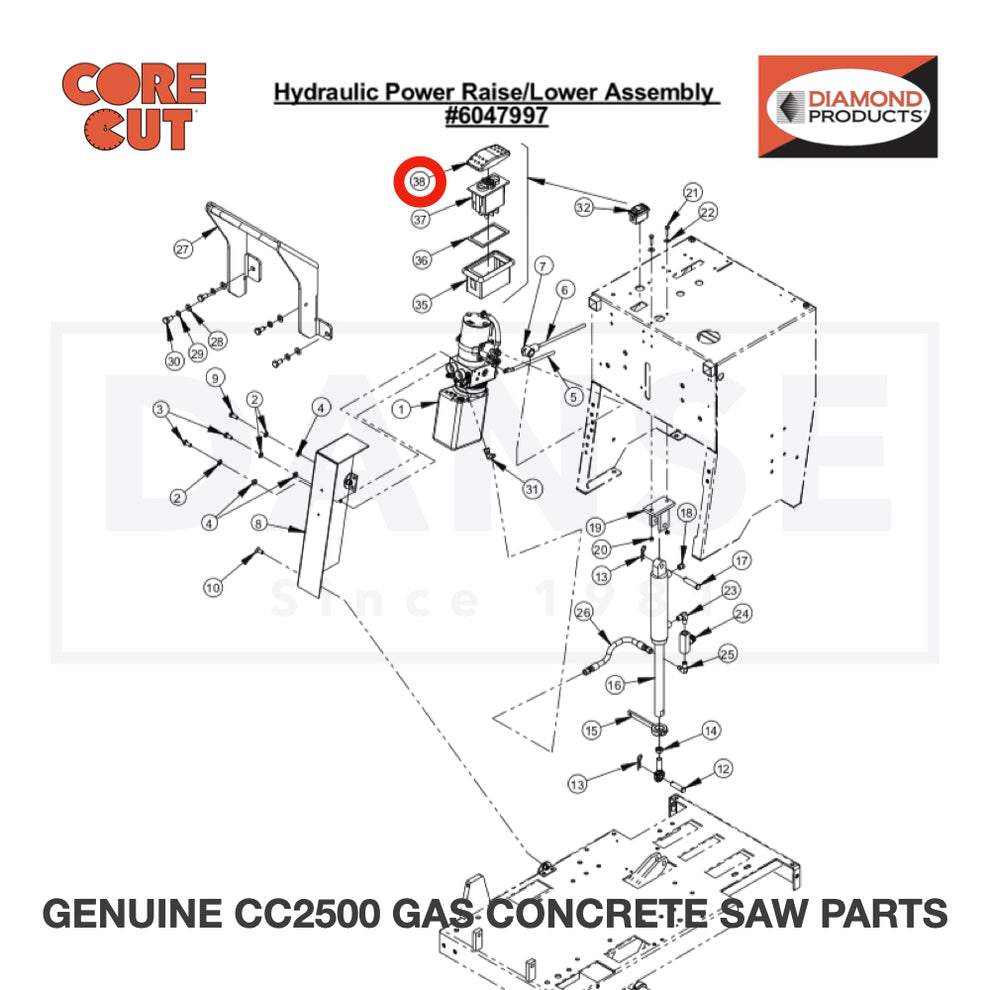 Rocker Switch Actuator 2800259 for CC2500 Saw by Core Cut Diamond Products