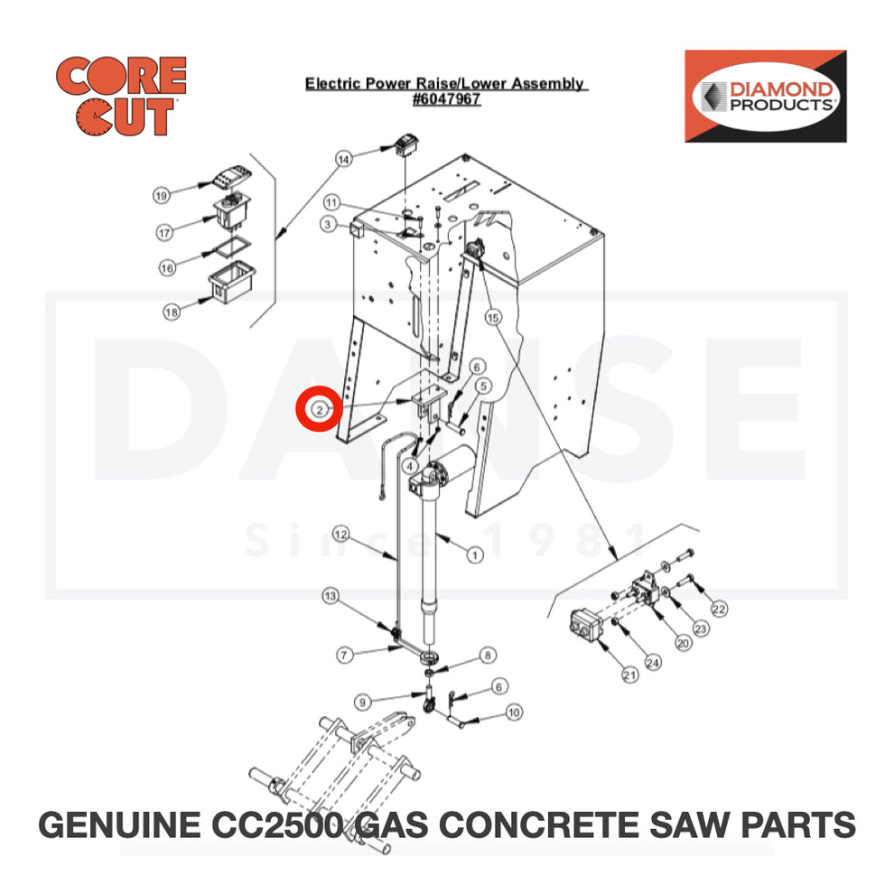 Actuator Clevis 6047965 for CC2500 Saw by Core Cut Diamond Products