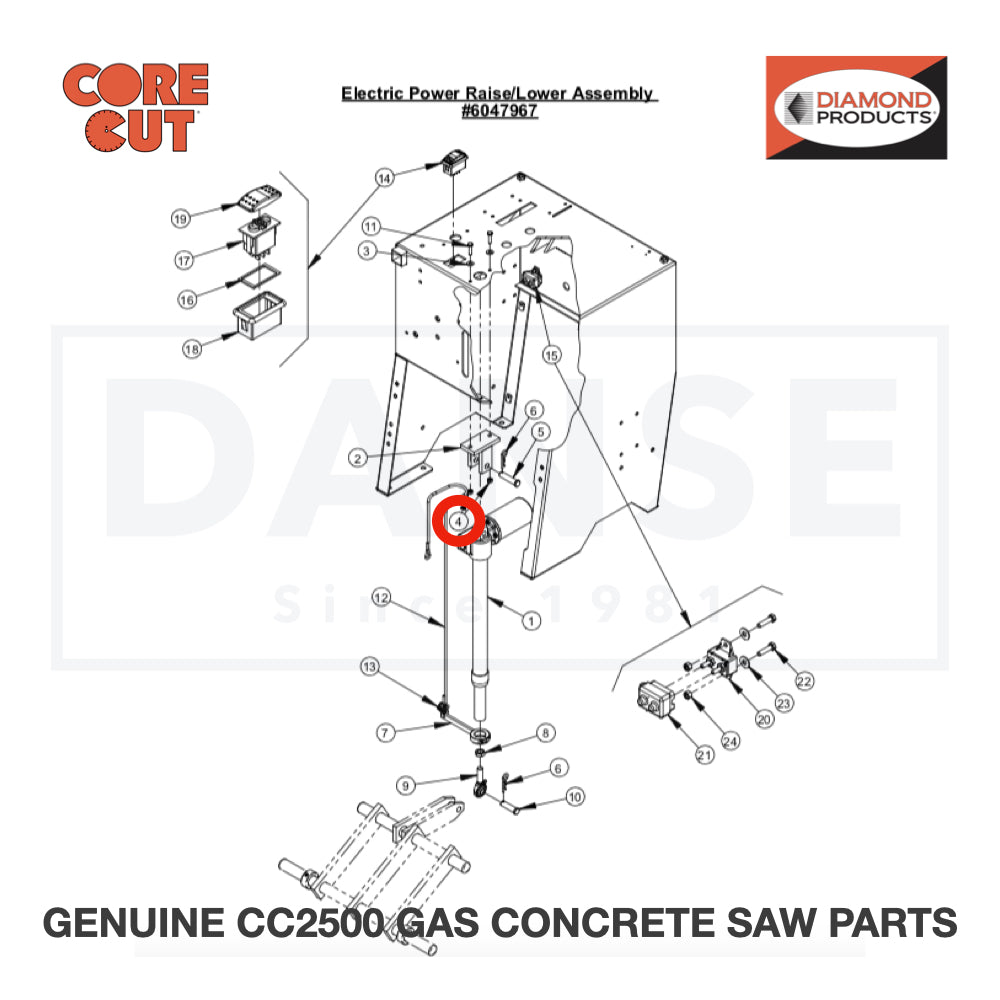 Lock Nut, M6-1.0 Nylon Insert 2900302 for CC2500 Saw by Core Cut Diamond Products