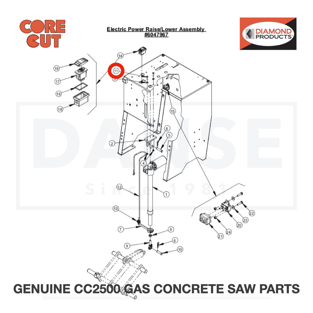 Cap Screw, Hex Hd., M6-1.0 x 25mm 2900311 for CC2500 Saw by Core Cut Diamond Products