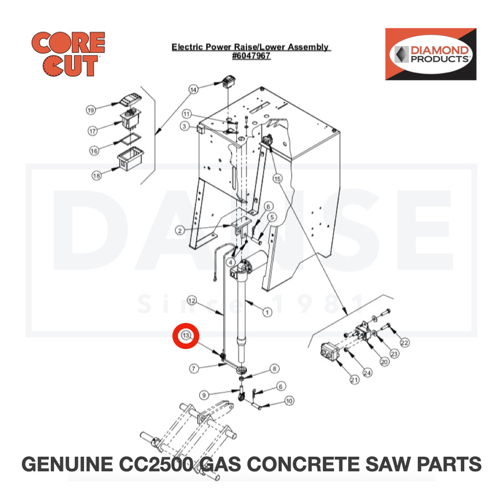 Cable Clamp 2500214 for CC2500 Saw by Core Cut Diamond Products