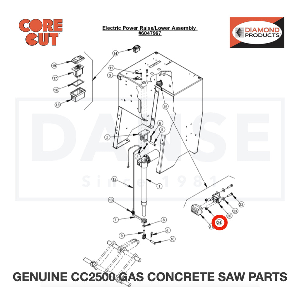 Lock Nut, M5-0.8 Nylon Insert 2900301 for CC2500 Saw by Core Cut Diamond Products