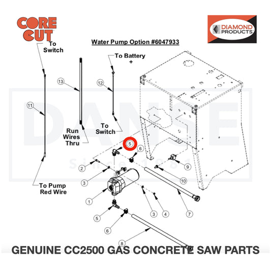Port Fitting, 1/2&quot; Barb x 90 Degree 2701694 for CC2500 Saw by Core Cut Diamond Products