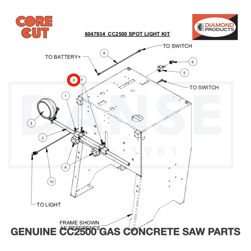 Lock Nut, M6-1.0 Nylon Insert 2900302 for CC2500 Saw by Core Cut Diamond Products