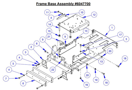 CC2500 Gasoline Frame Base Assembly Parts By Diamond Products