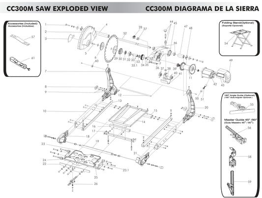 CC300M Saw Exploded View