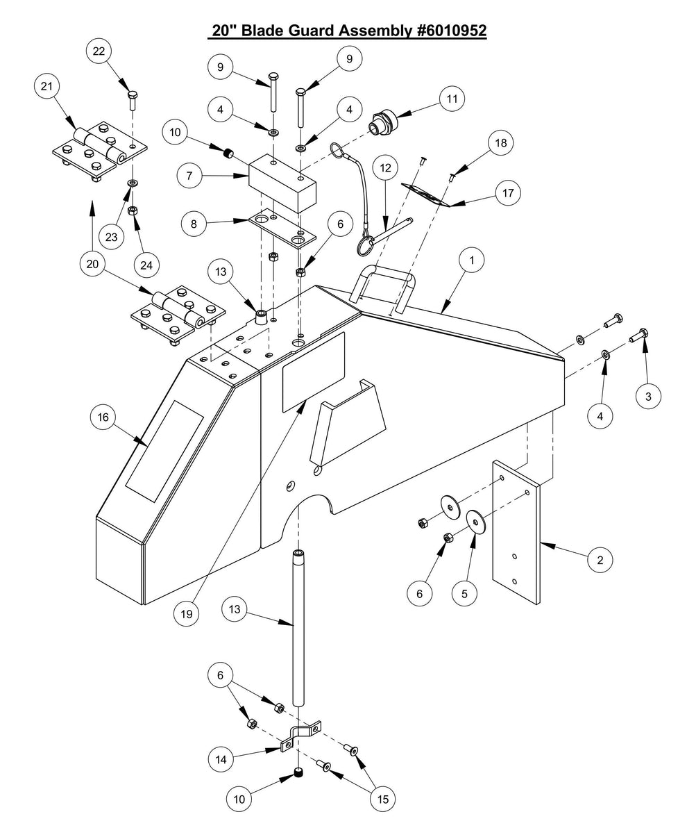 CC3535 FI 20" Blade Guard Assembly Parts (Fuel Injected)