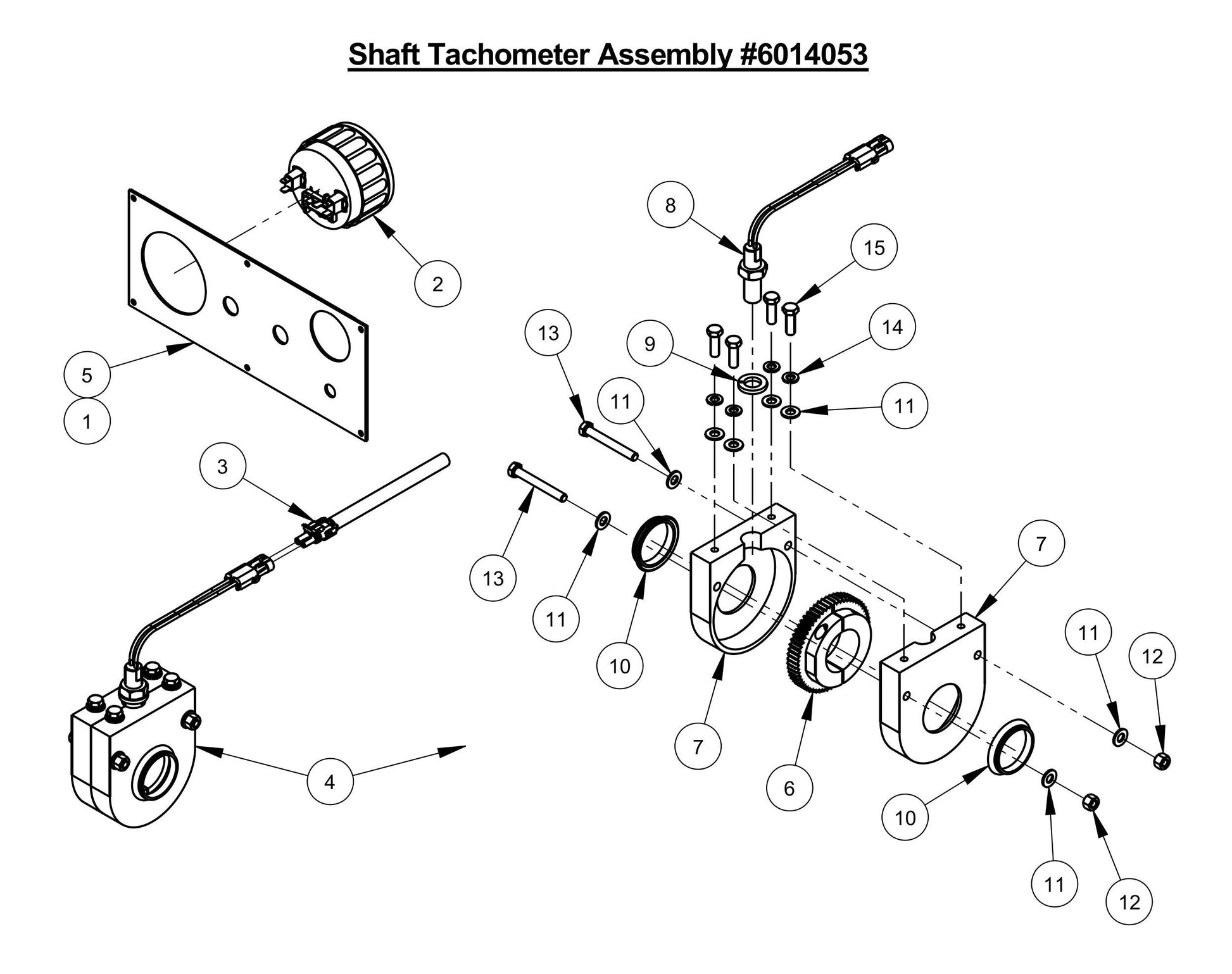 CC3535 FI Shaft Tachometer Assembly Parts (Fuel Injected)