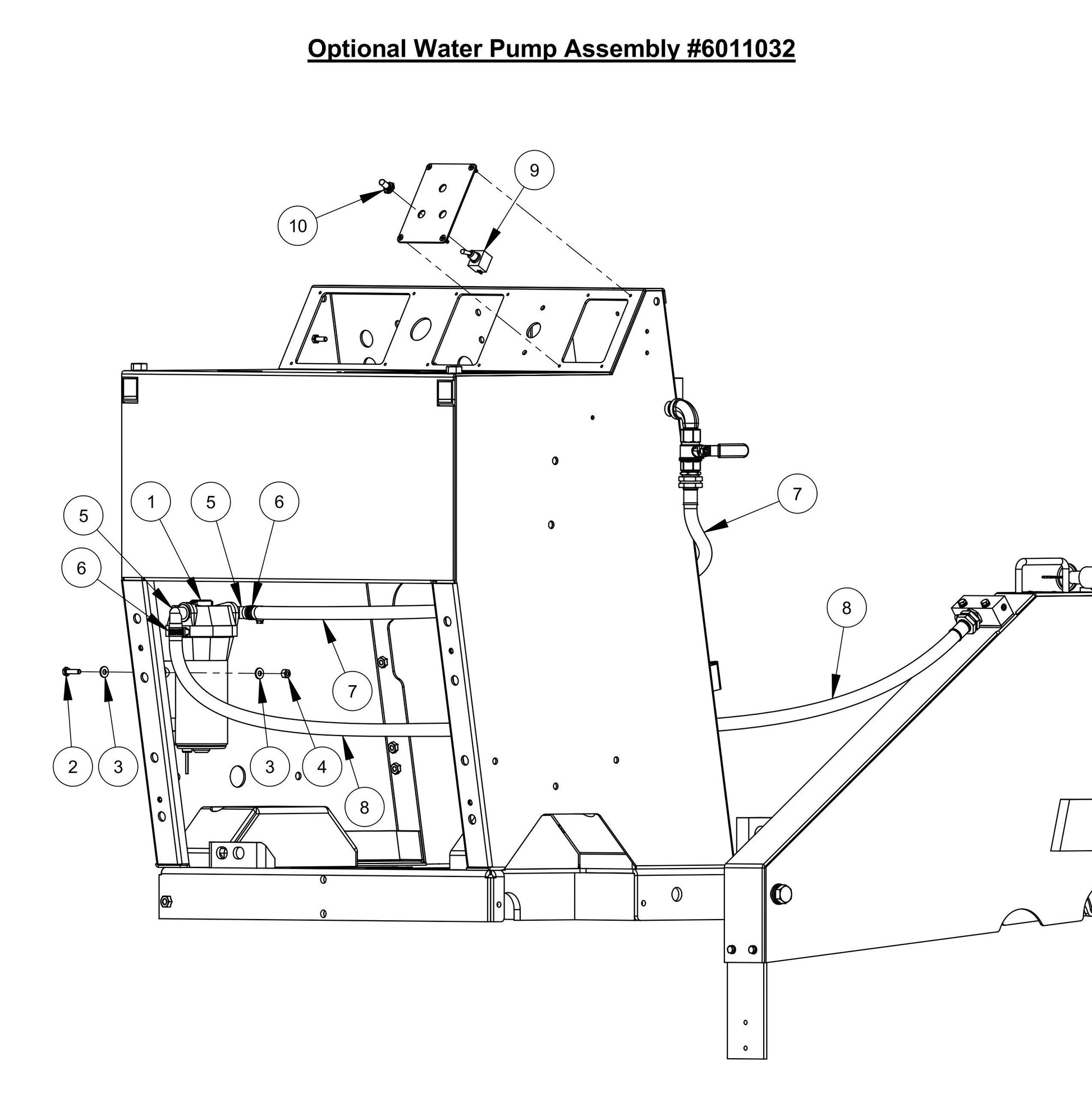 CC6561, CC6571, CC6571-3 Optional Water Pump Assembly Parts