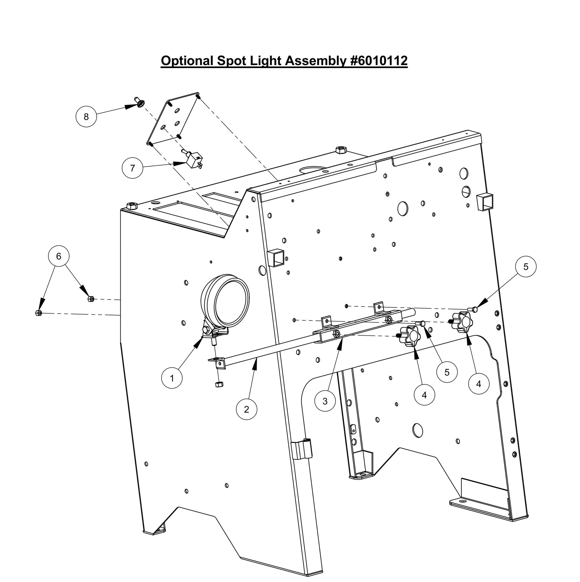 CC6561, CC6561-3, CC6571, CC6571-3 Optional Spot Light Assembly Parts