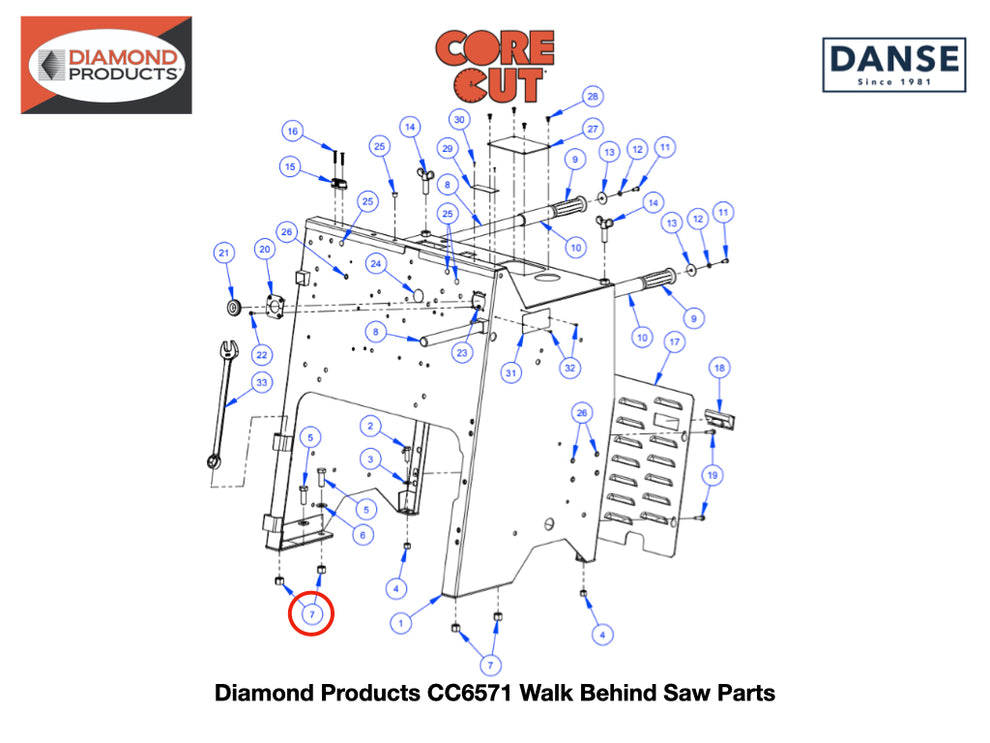 Lock Nut  2900026 fits Core Cut CC6571 Walk Behind Saw by Diamond Products