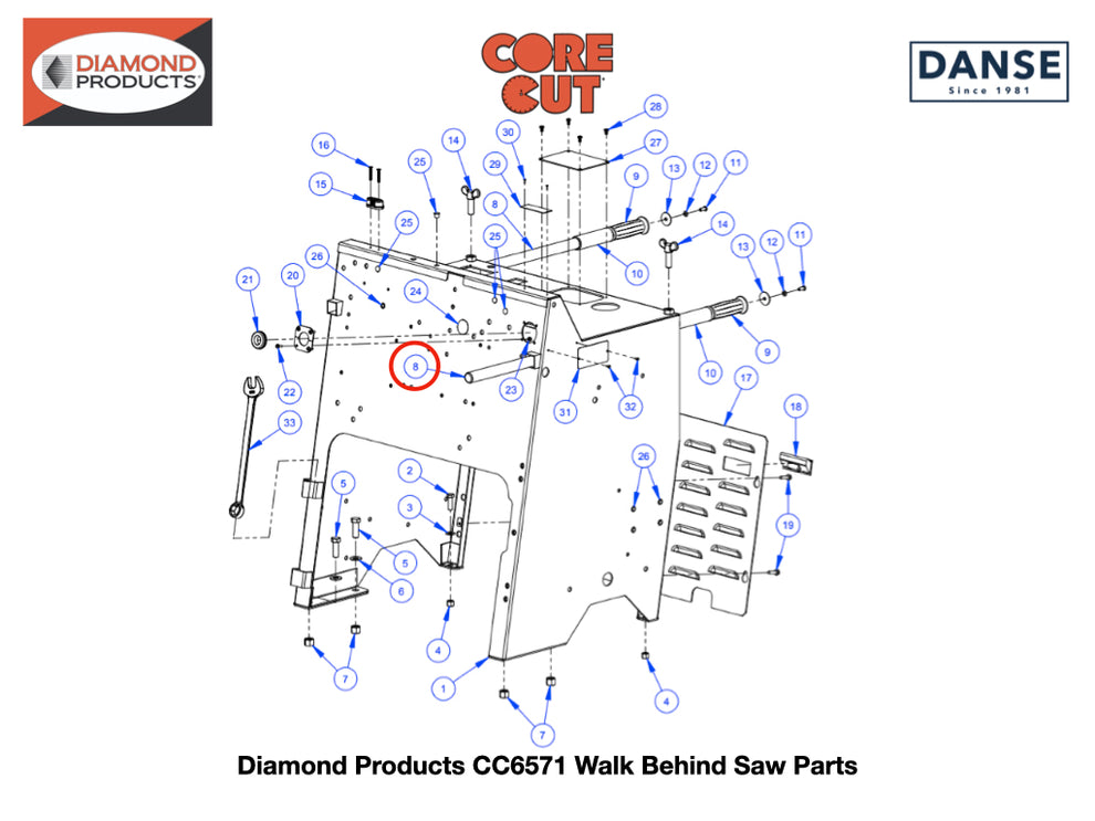 Handle Bar 1��� Dia 36��� Length 6010014 fits Core Cut CC6571 Walk Behind Saw by Diamond Products
