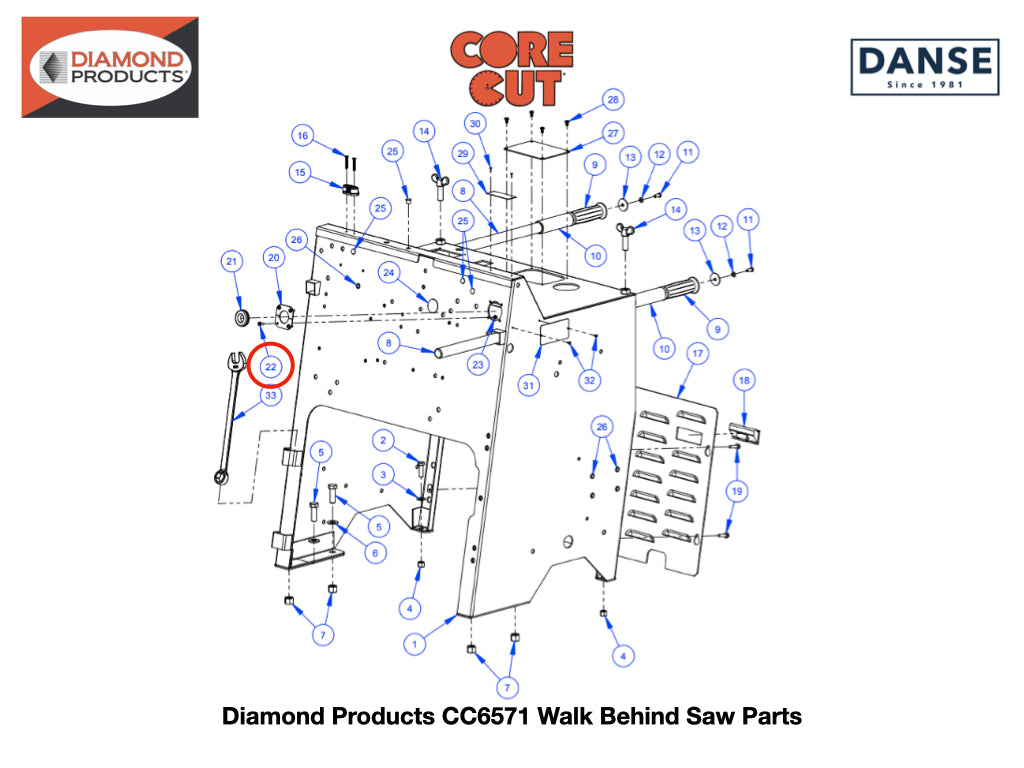 Screw 2900794 fits Core Cut CC6571 Walk Behind Saw by Diamond Products