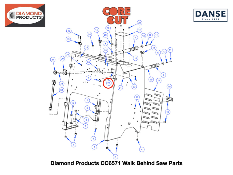 Lock Nut M5 2900301 fits Core Cut CC6571 Walk Behind Saw by Diamond Products