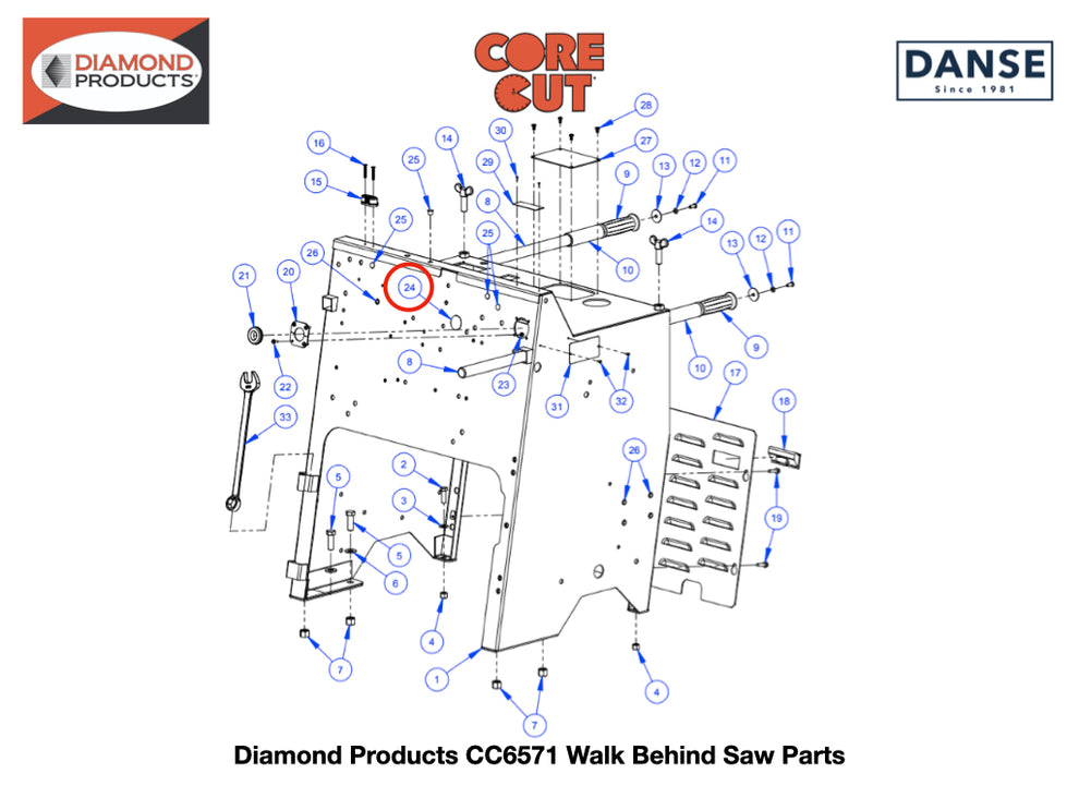 Plug 1 1/4��� Hole 2501146 fits Core Cut CC6571 Walk Behind Saw by Diamond Products