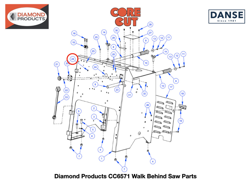 Plug 5/16��� Hole 2503749 fits Core Cut CC6571 Walk Behind Saw by Diamond Products