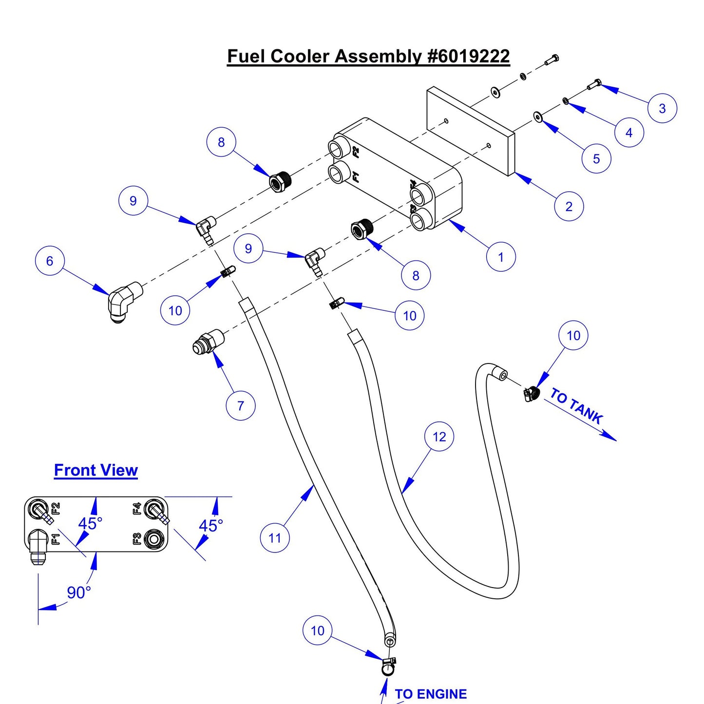 CC6571, CC6571-3 Fuel Cooler Assembly Parts