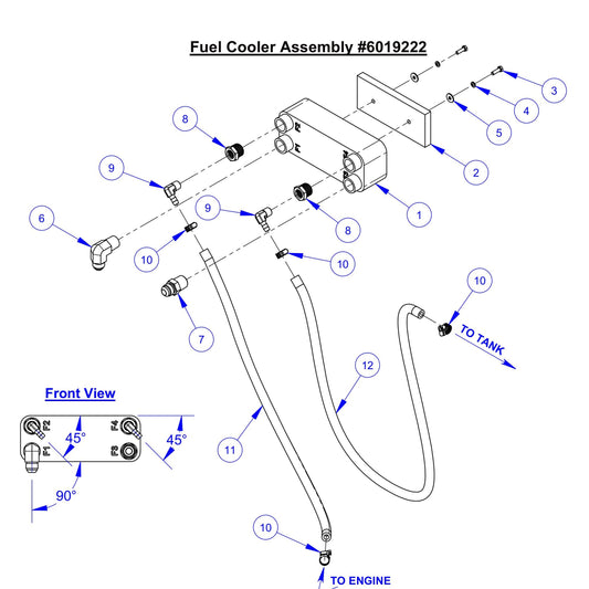 CC6571, CC6571-3 Fuel Cooler Assembly Parts