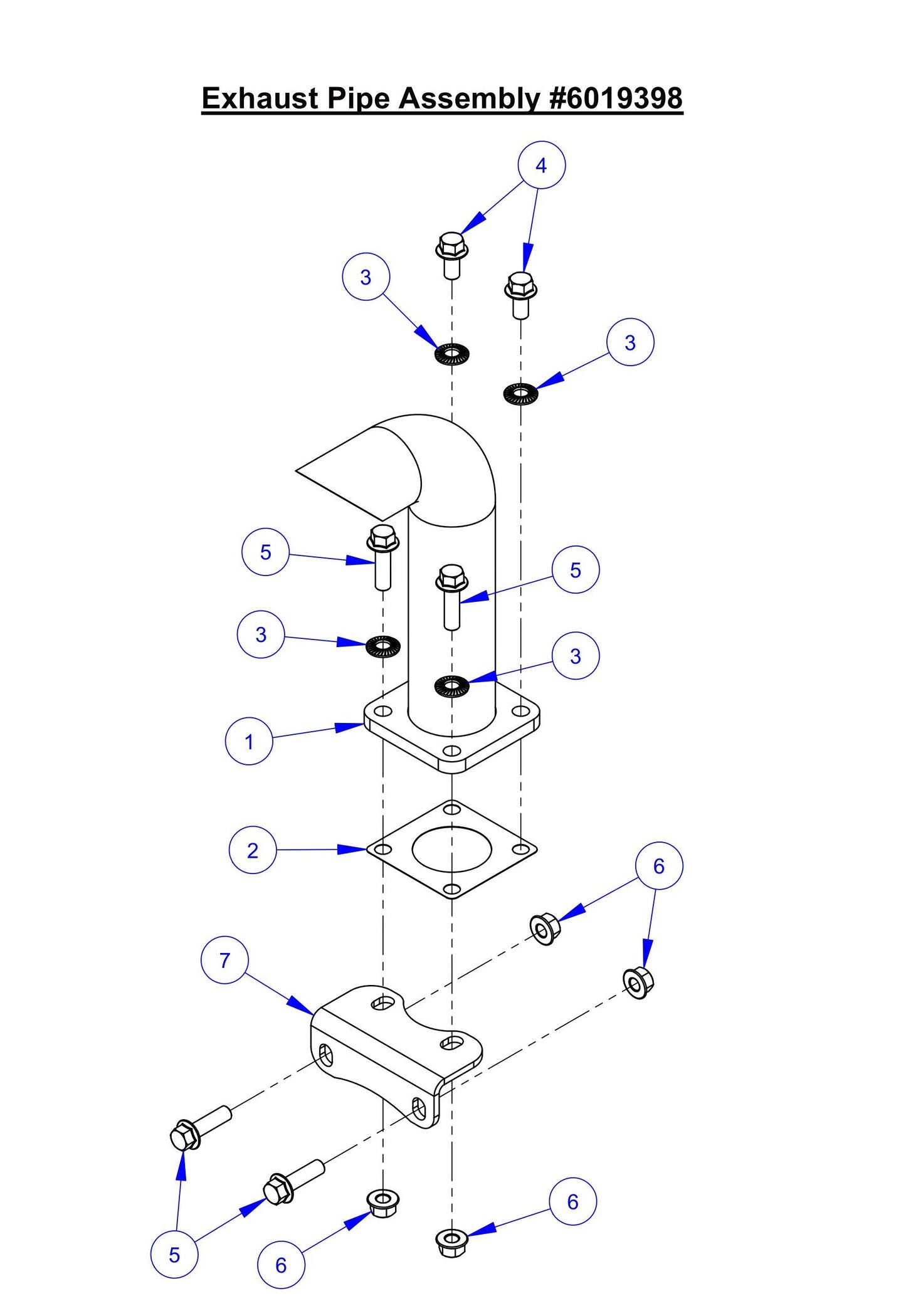CC6571, CC6571-3 Exhaust Pipe Assembly Parts