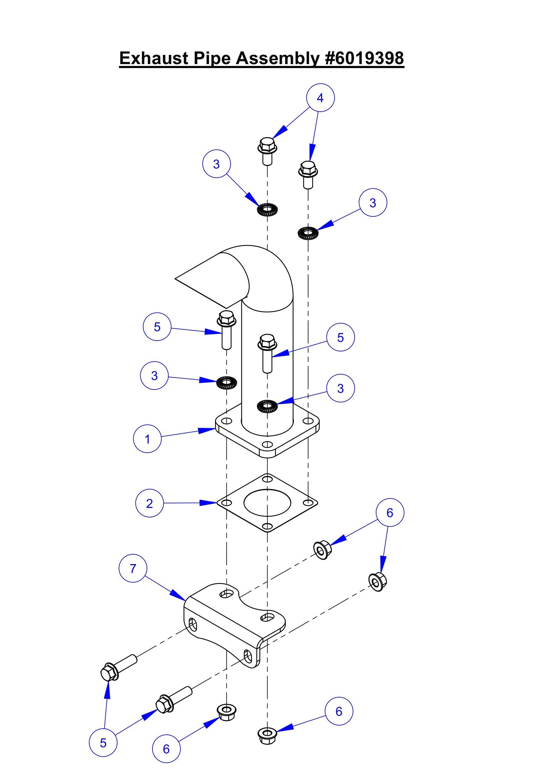 CC6571, CC6571-3 Exhaust Pipe Assembly Parts