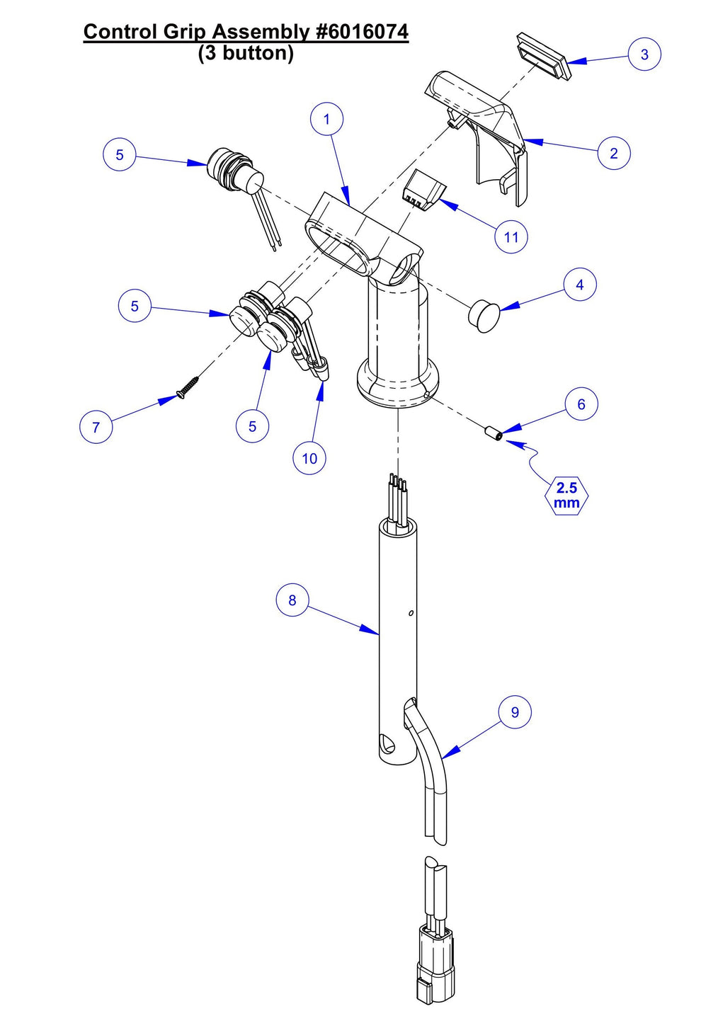 CC7574DD Control Grip Assembly Parts
