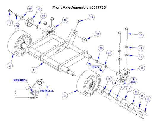 CC7574DD Front Axle Assembly Parts