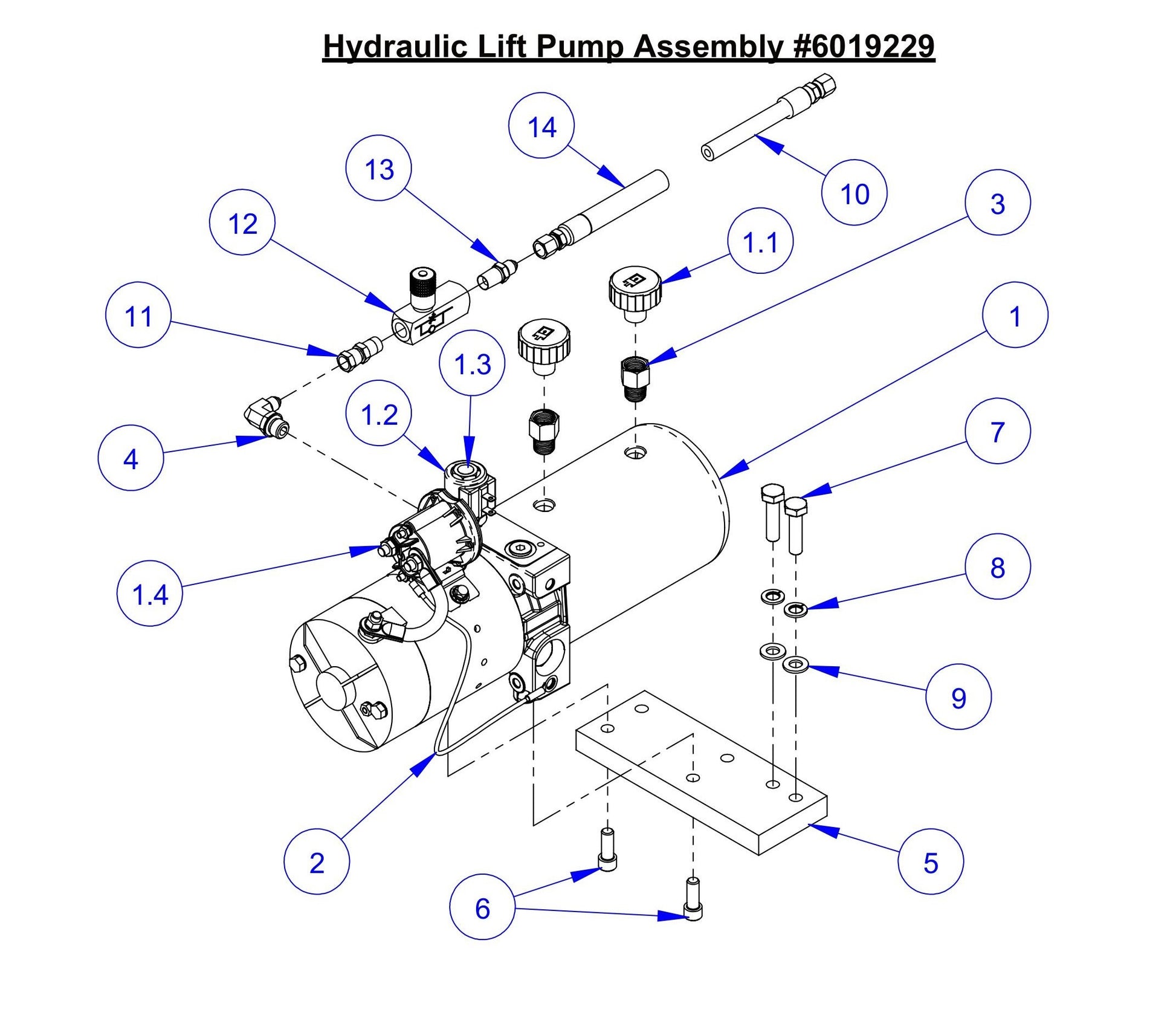 CC7574DD Hydraulic Lift Pump Assembly Parts