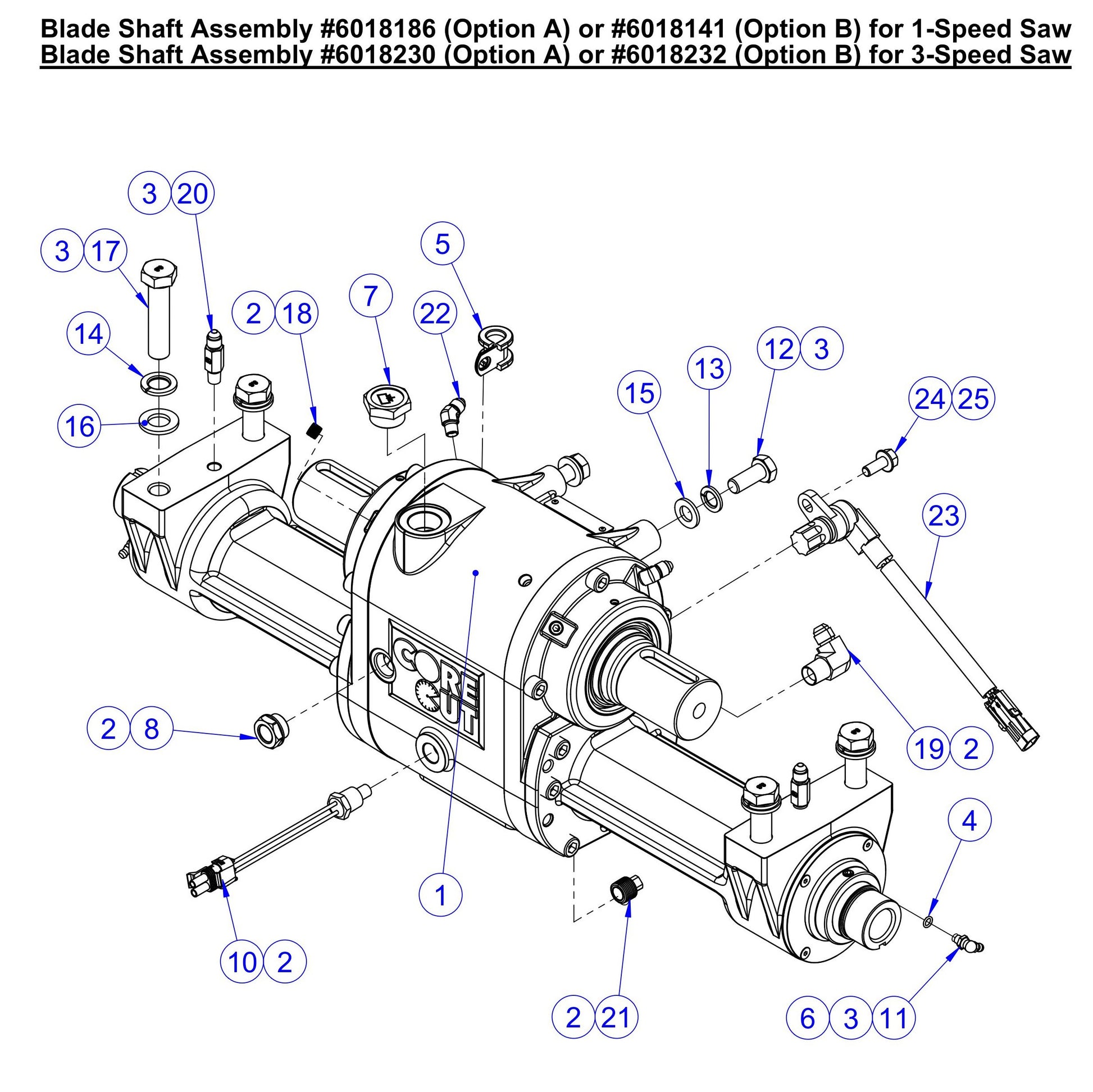 CC7574DD Blade Shaft Assembly Parts