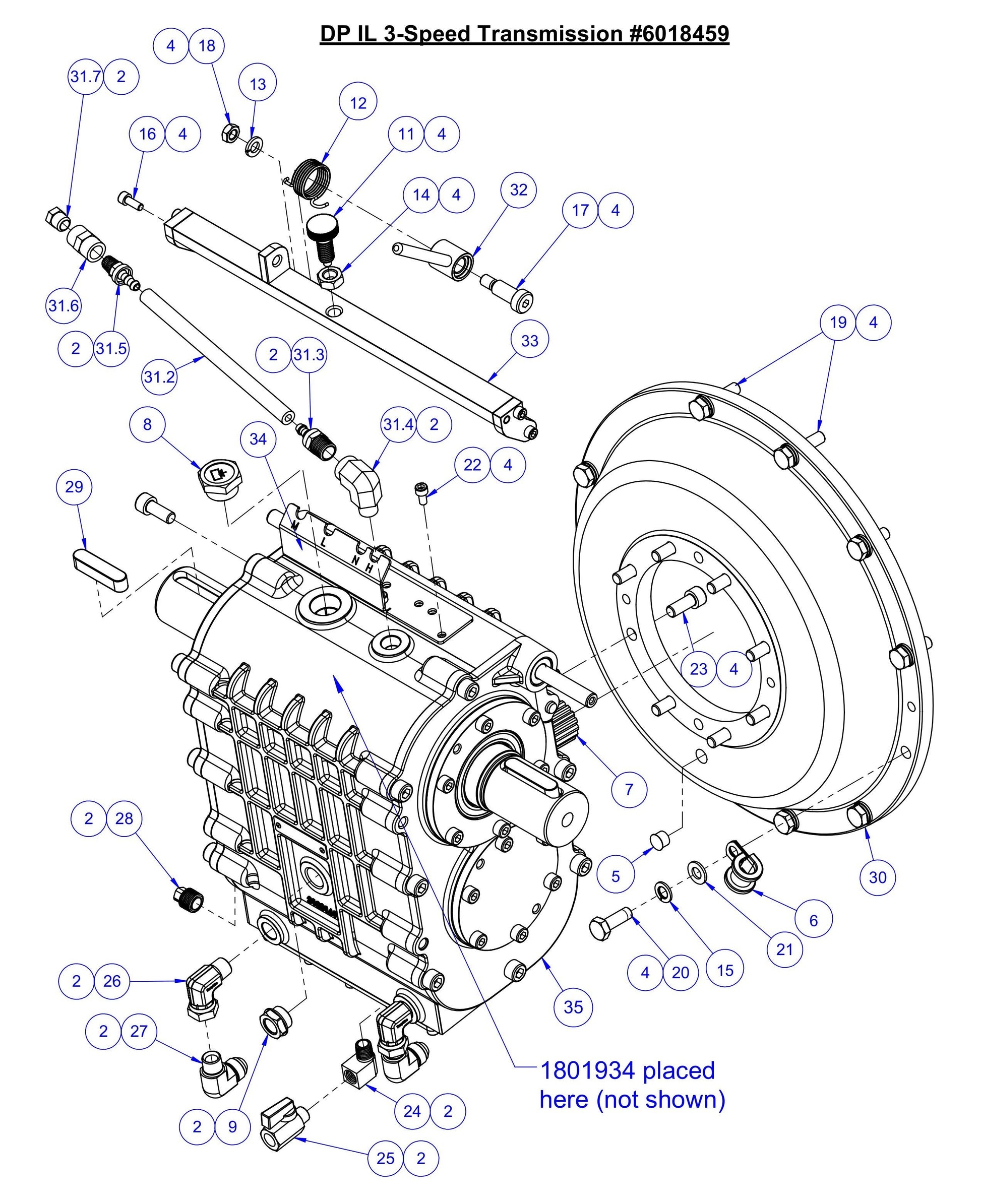 CC7574DD DP IL 3-Speed Transmission Parts