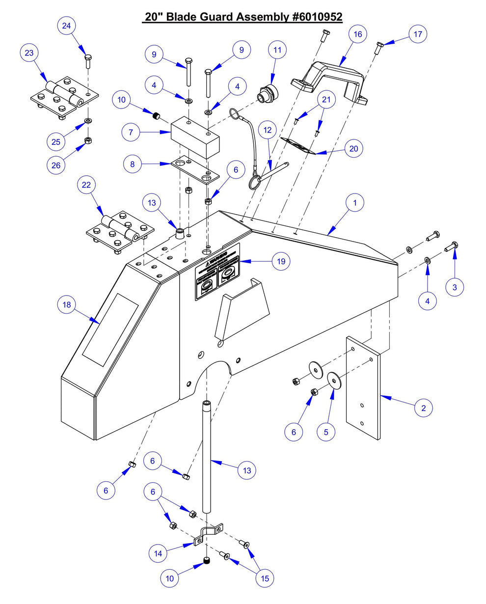 CC7574DD 20'' Blade Guard Assembly Parts