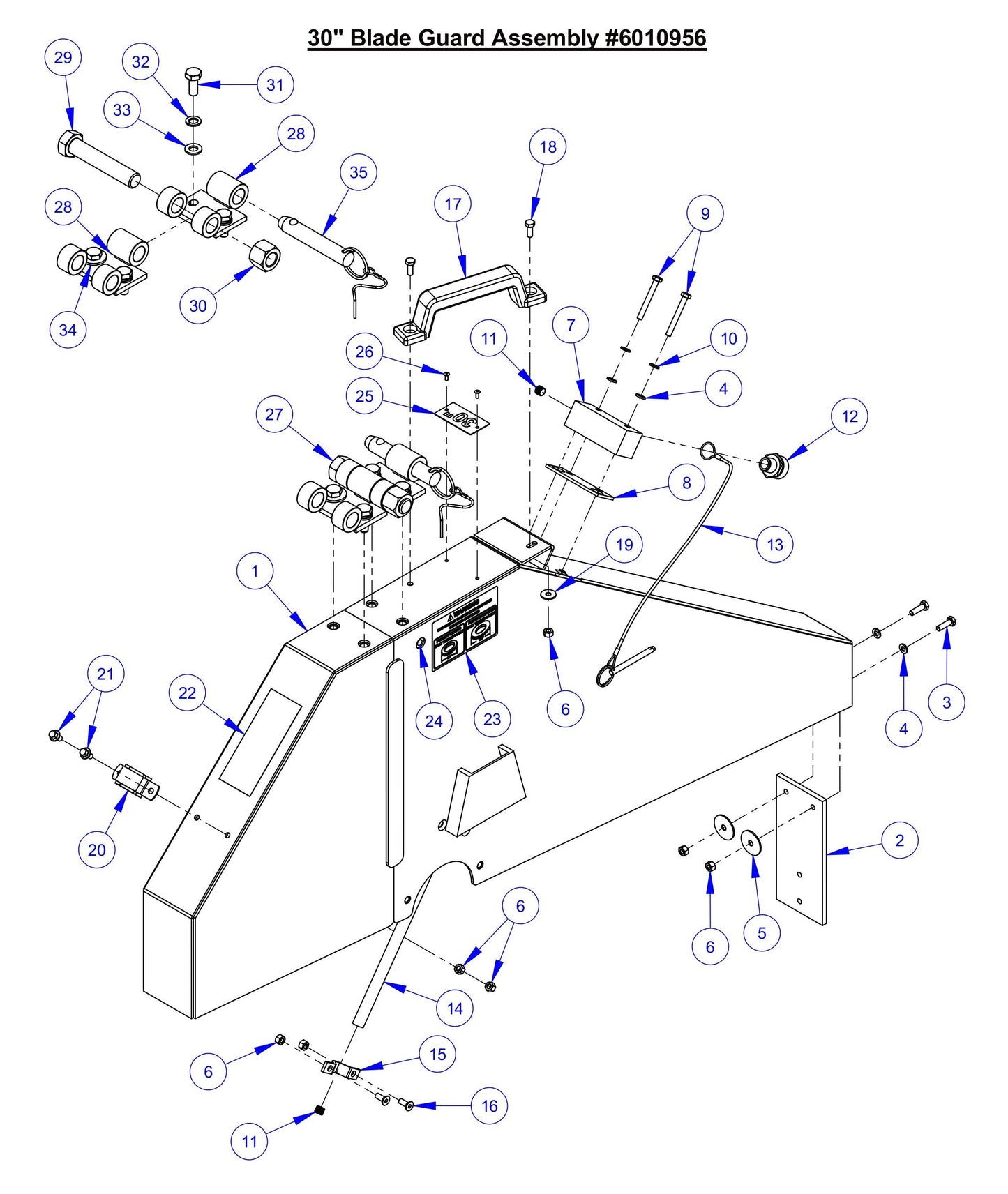 CC7574DD 30'' Blade Guard Assembly Parts