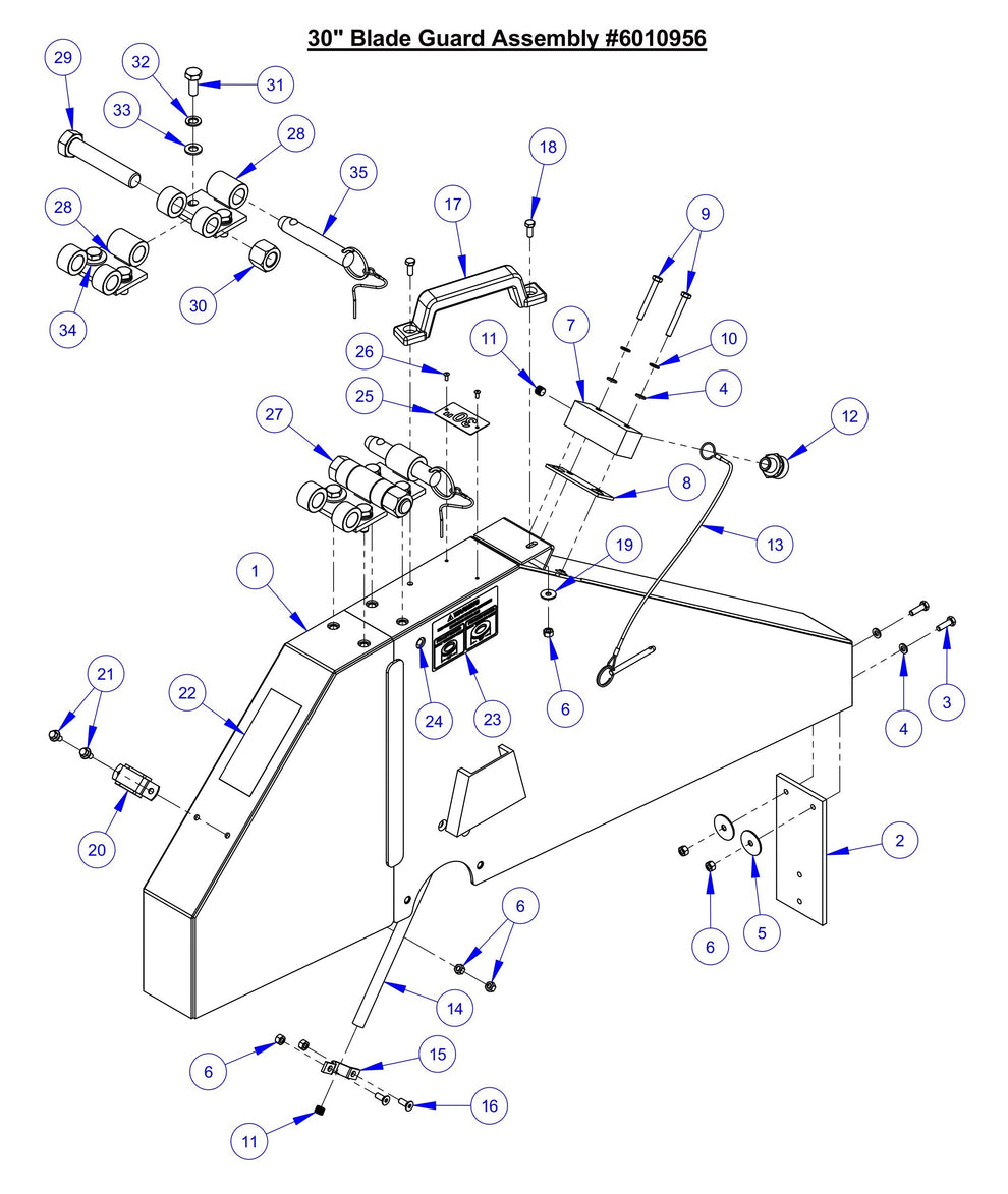 CC7574DD 30'' Blade Guard Assembly Parts