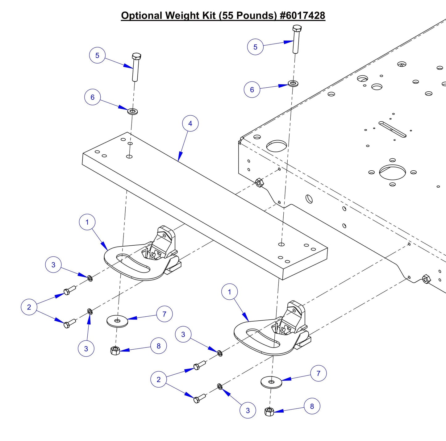 CC7574DD Optional Weight Kit (55 Pounds) Assembly Parts