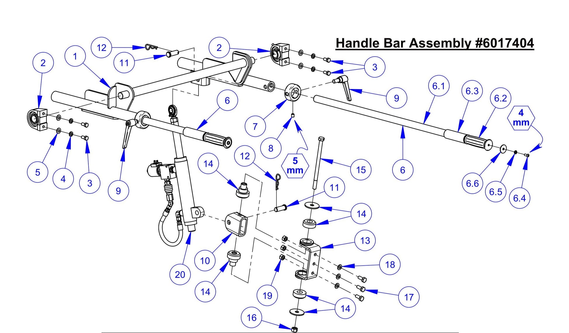 CC9074DKV Handle Bar Assembly Parts