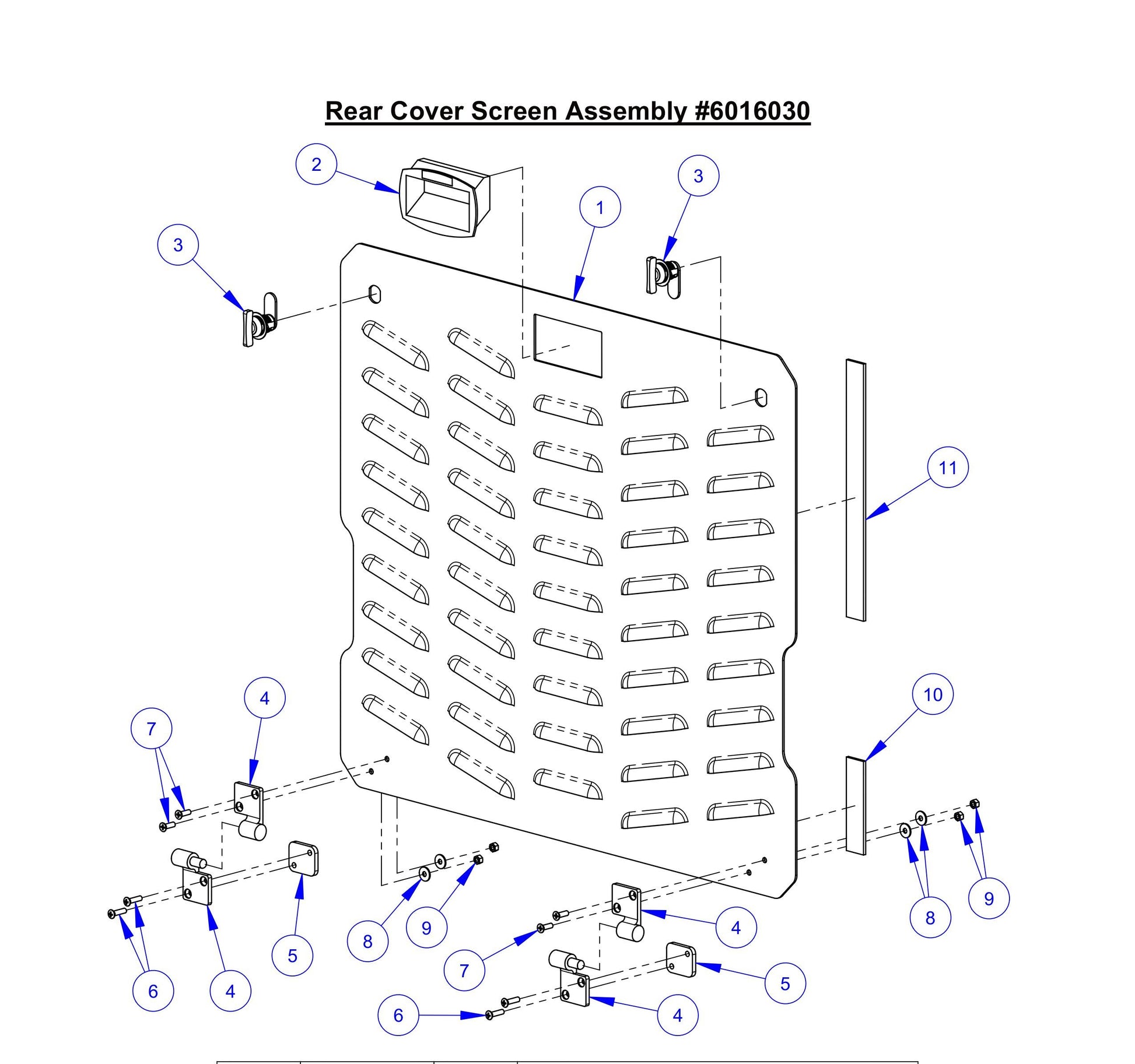 CC9074DK Rear Cover Screen Assembly Parts
