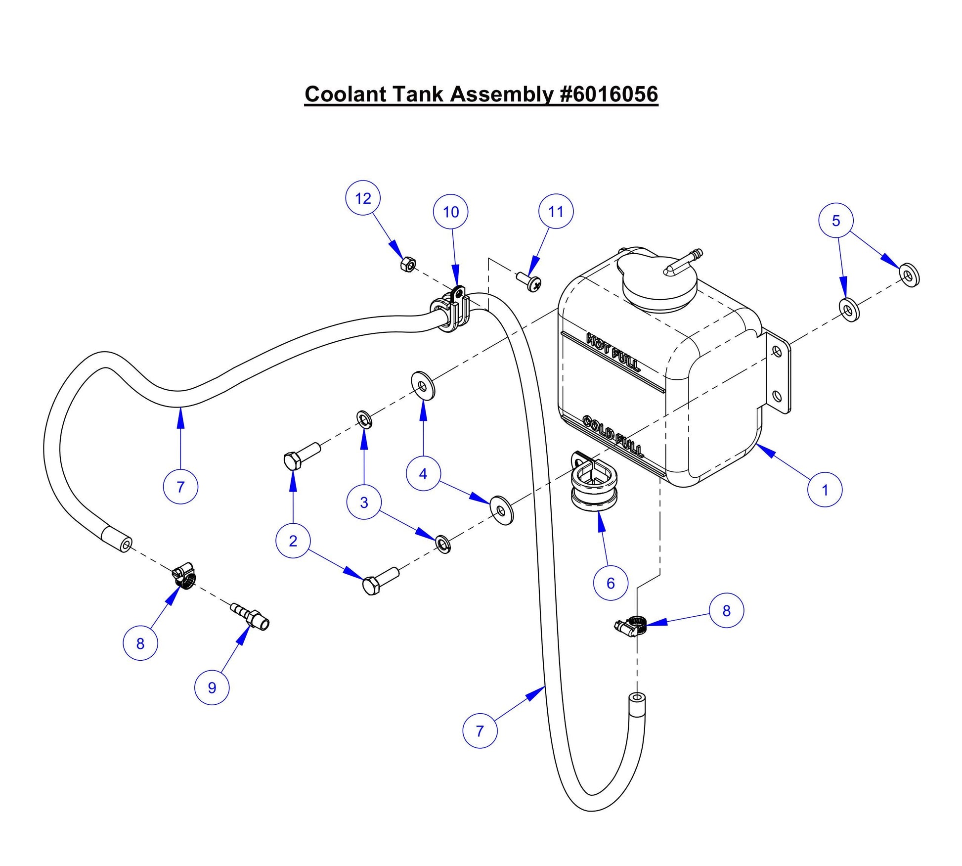 CC9074DKV Coolant Tank Assembly Parts