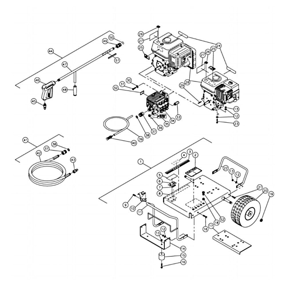  CD-1504-0MVB/0MHB (sn:226471-99999999), CD-2003-0MHB/0MVB (sn:0-99999999) Frame Assembly Parts by MI-T-M