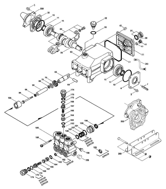 BE CD-3513HWBSCAT Pressure Washer Assembly Parts-2 by BE Power Equipment