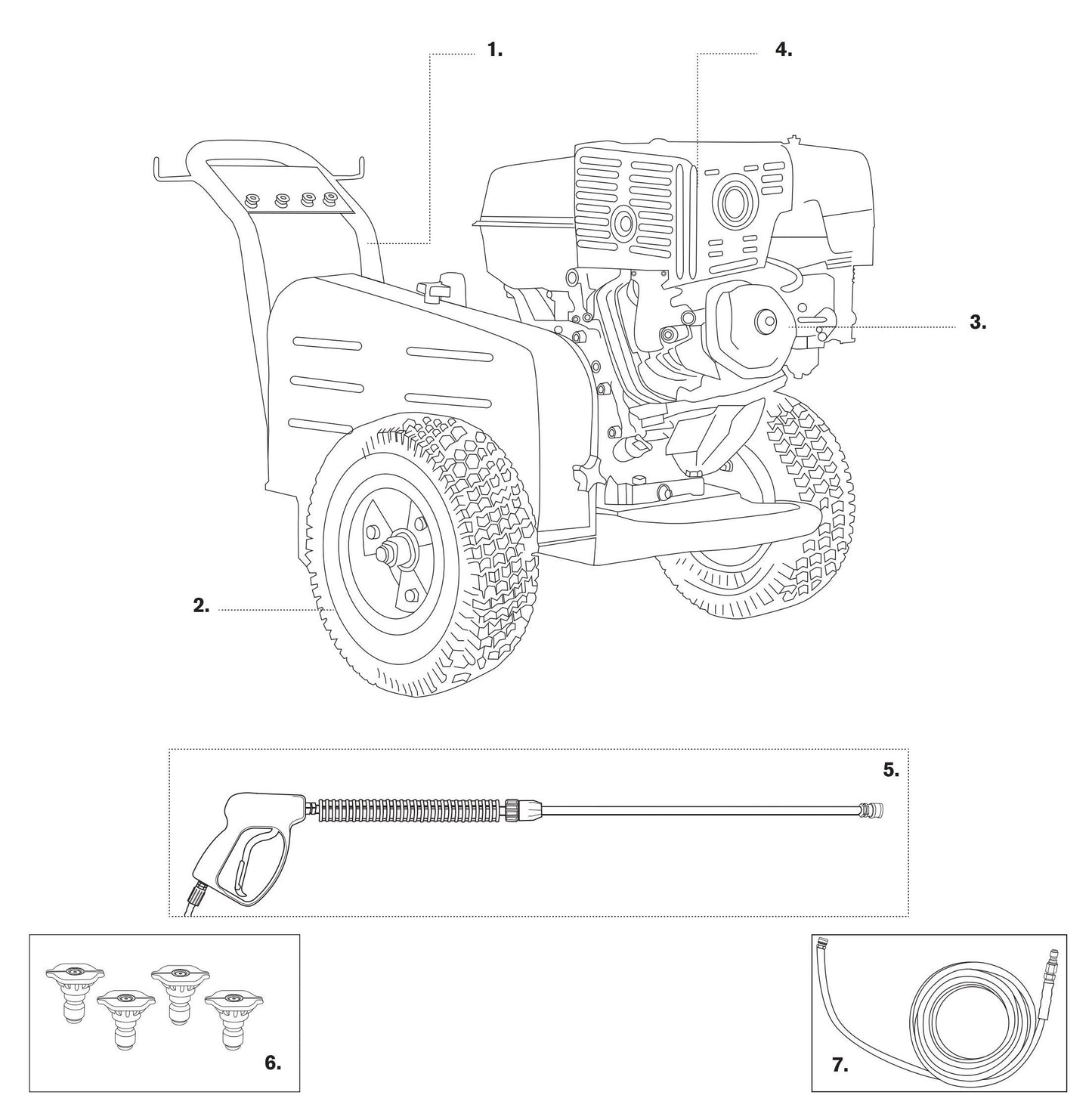BE CD-3513HWBSGEN Pressure Washer Assembly-1 Parts by BE Power Equipment