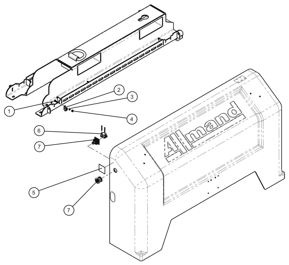 E-Stop Assembly Parts For CE V-Series Night Lite Pro II (001PRO2VE15, 09-000001 and Up) Light Towers by Allmand