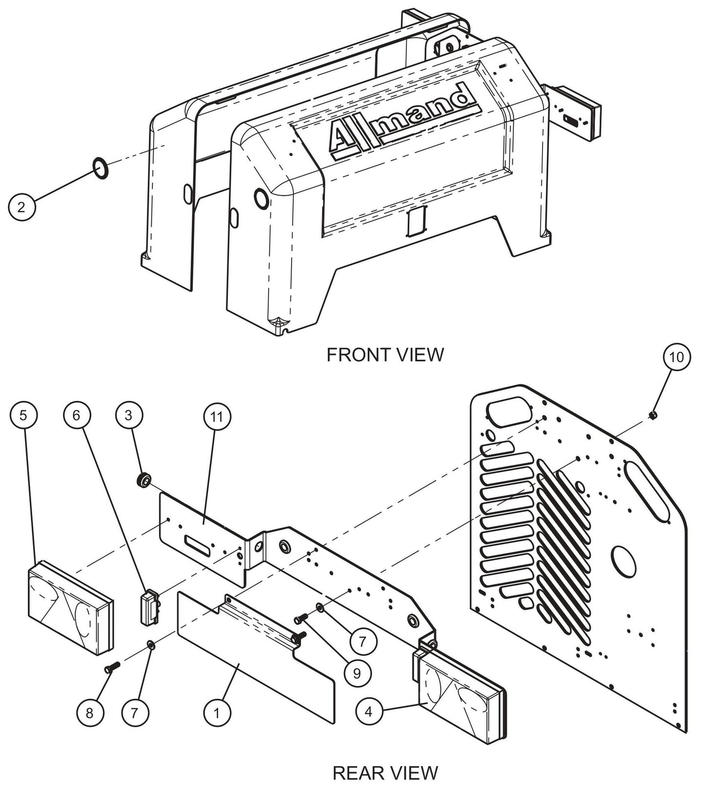 CAT Tail Light Assembly Parts For CE V-Series Night Lite Pro II (001PRO2VE15, 09-000001 and Up) Light Towers by Allmand
