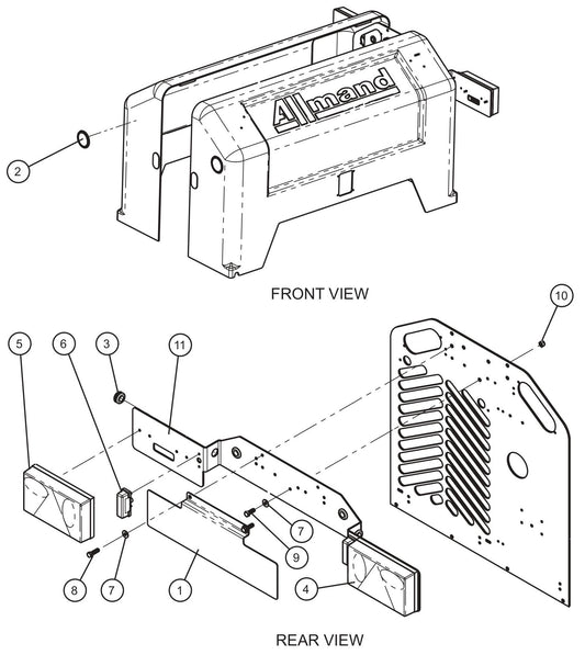 CAT Tail Light Assembly Parts For CE V-Series Night Lite Pro II (001PRO2VE15, 09-000001 and Up) Light Towers by Allmand