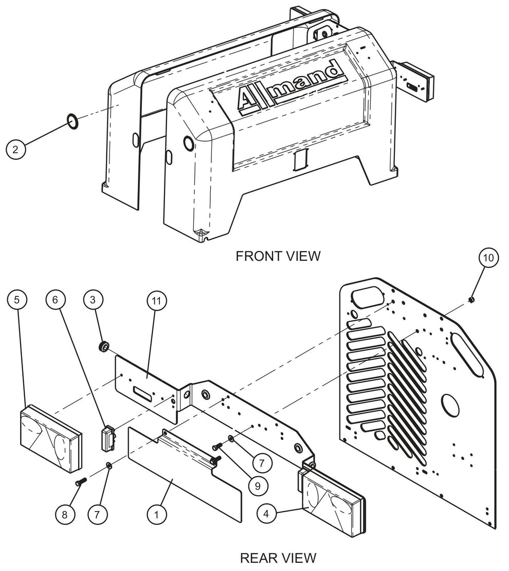 CAT Tail Light Assembly Parts For CE V-Series Night Lite Pro II (001PRO2VE15, 09-000001 and Up) Light Towers by Allmand