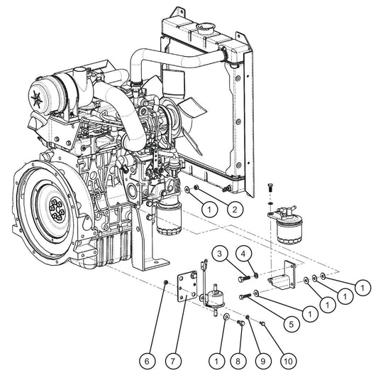 Kubota Engine Group (2 of 3) Assembly Parts For CE V-Series Night Lite Pro II (001PRO2VE15, 09-000001 and Up) Light Towers by Allmand